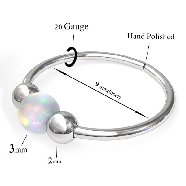silver belly ring size