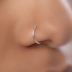 plain silver nose ring