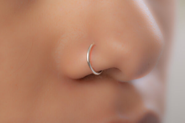 plain silver nose ring