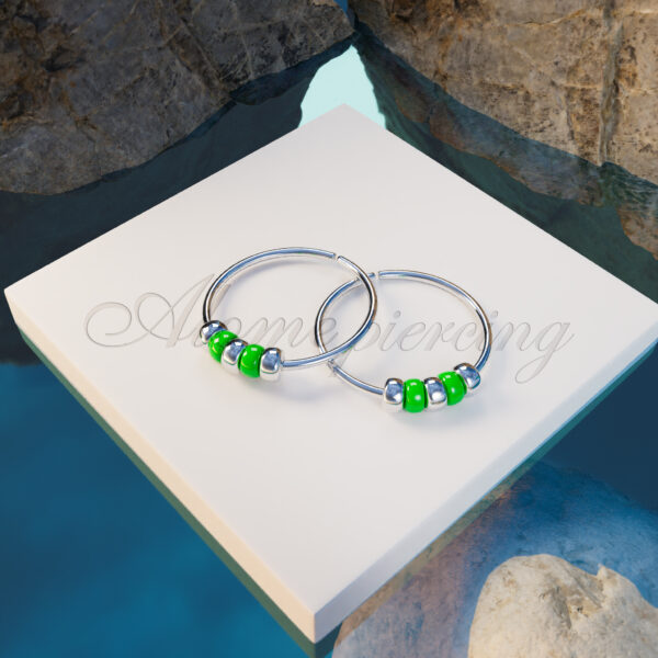 green beads earrings set