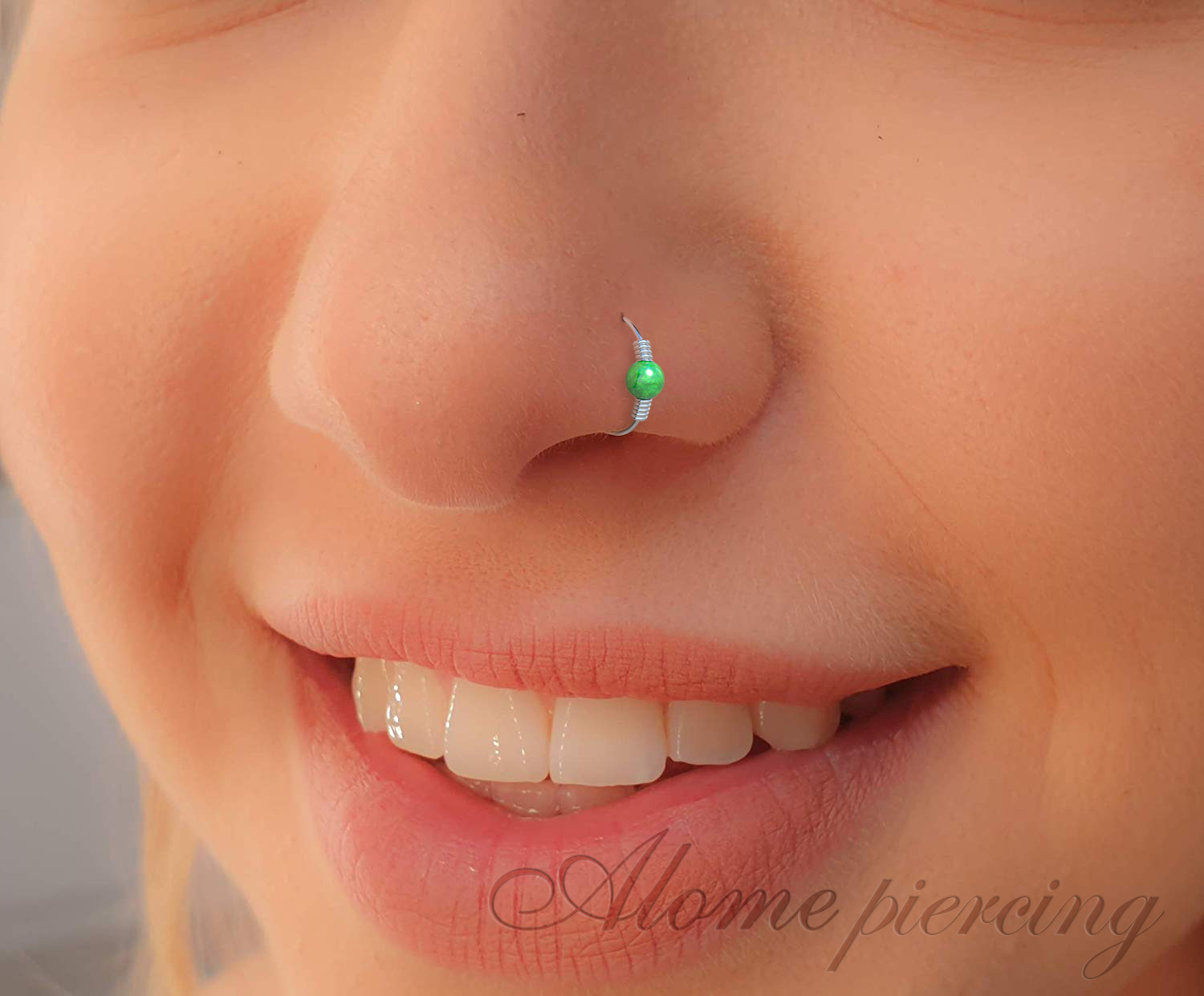Jolliz Red Opal Nose Ring - 14k Gold Filled Nose Piercing India | Ubuy