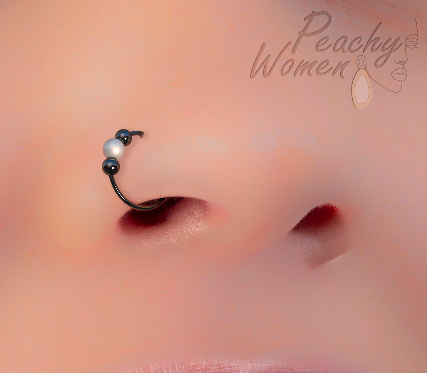 Pearl Peacock Silver Nath/Nose Ring By Moha - Pierced Right