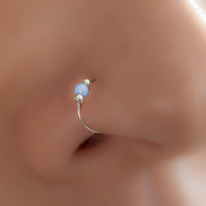 blue opal nose ring