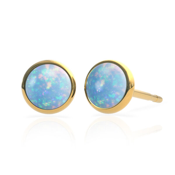 blue opal ear studs 3d