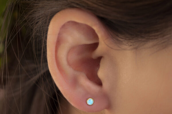 blue opal mode ear studs