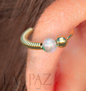 wrapped gold helix opal