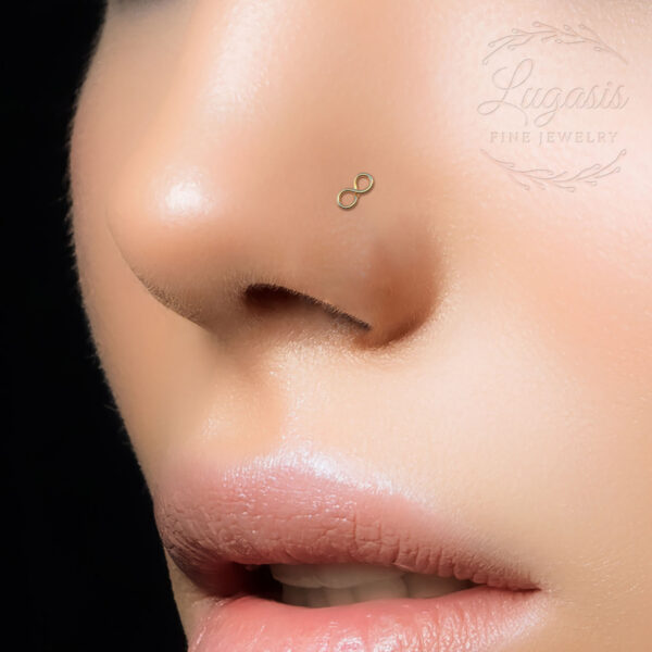 infinity gold nose stud