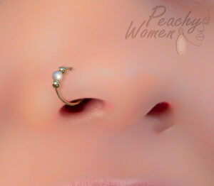 gold nose ring with pearl