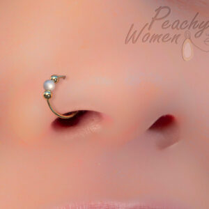 gold nose ring with pearl
