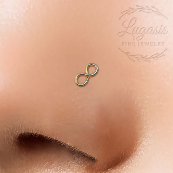 gold infinity nose stud
