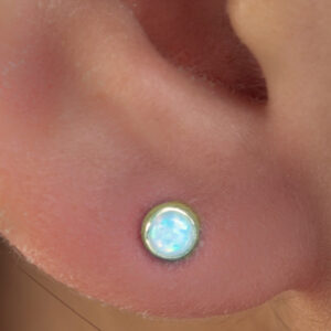 ear studs pair blue opal