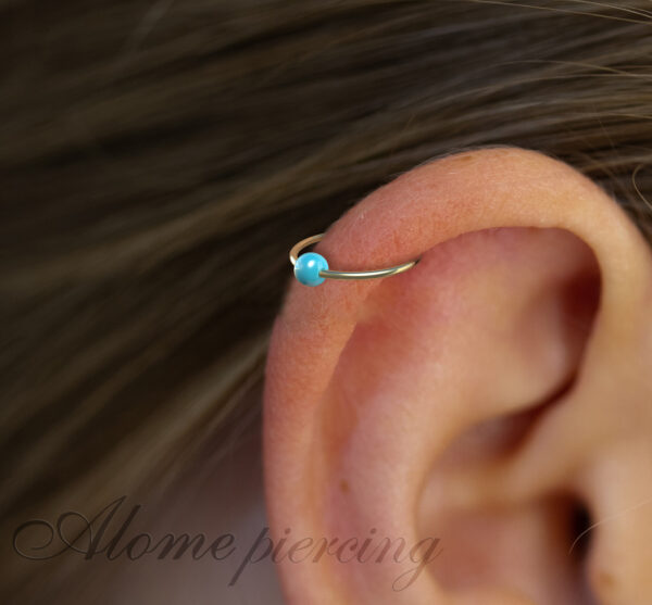 blue bead helix ring