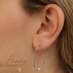 silver hoops earring