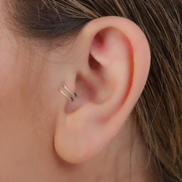 tragus hoop ring double spiral
