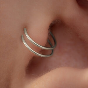 silver spiral tragus ring