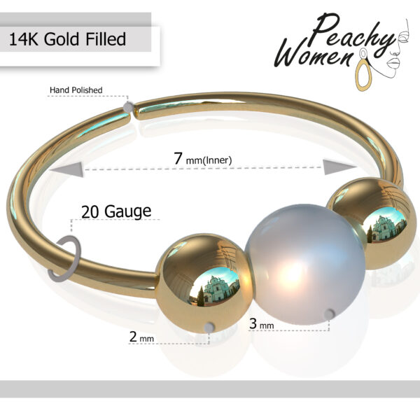 pearl nose ring size and measurement