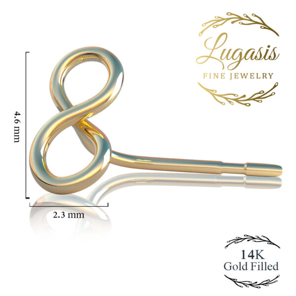 size gold infinity nose stud