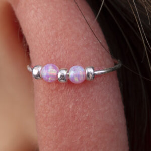 pink opal helix ring