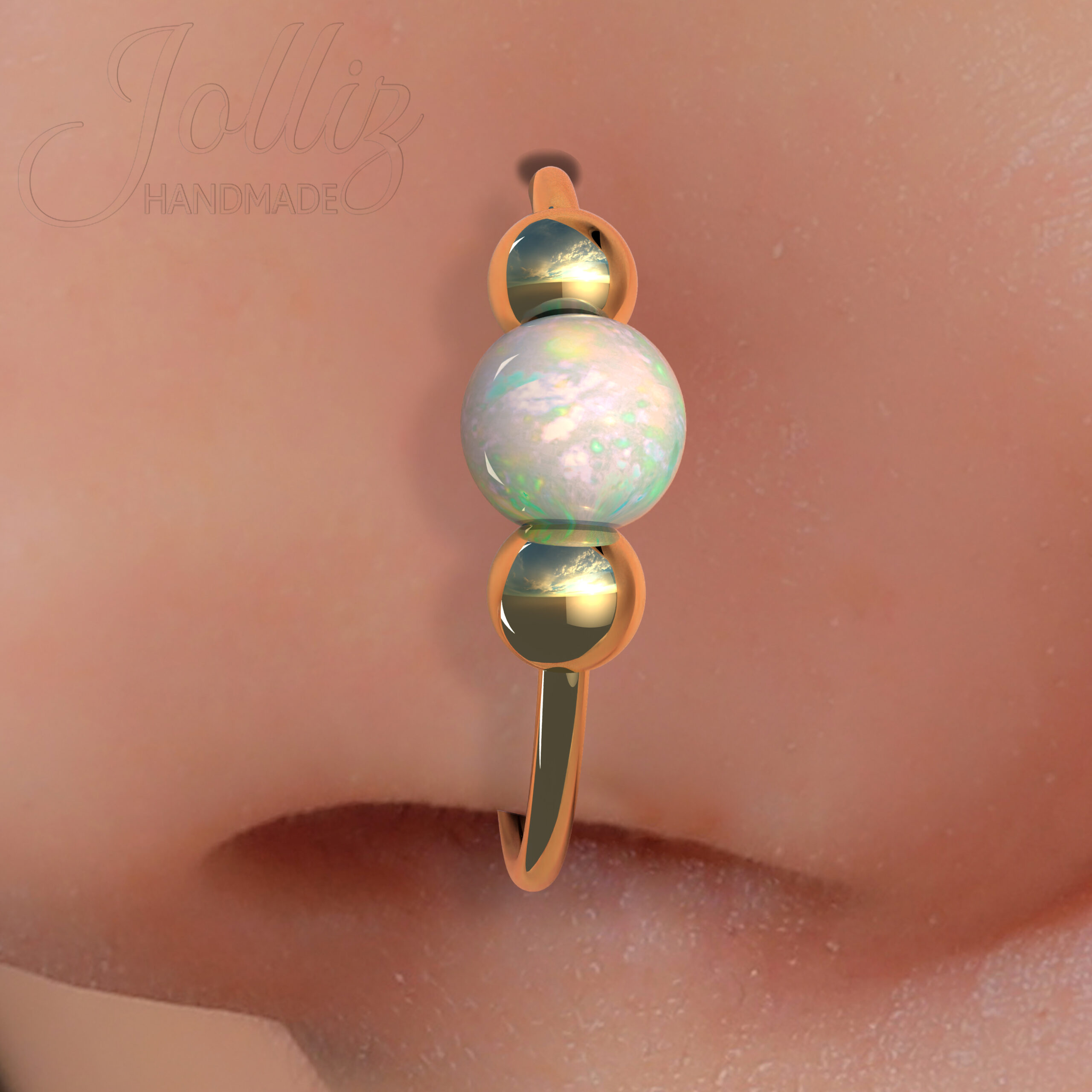 1.5mm Opal Stone 20G Silver Steel Extra Thin Small 0.8mm Nose Ring, 8mm Hoop,  Rainbow Nose Ring, Opal Ring Stud Tragus Cartilage Earrings